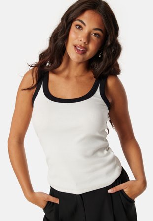 BUBBLEROOM Contrast Rib Tank Top Klær