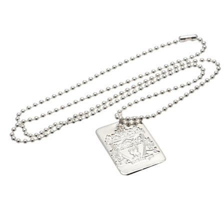 Liverpool FC Silver Plated Dog Tag Och Kedja One Size Silver