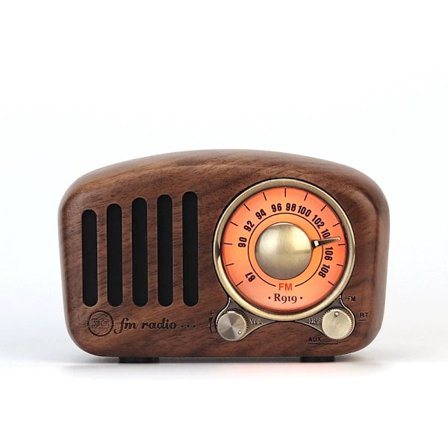 Radio Retro Bluetooth Högtalare Valnöt Trä FM Radio Med Gammal Modern Klassisk stil