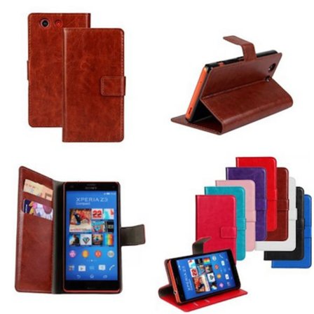 Plånboksfodral i PU-Läder till Sony Z3 Compact