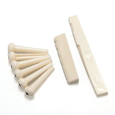 6 stk. bro stift + sadel + sadel ben / ben akustisk guitar hvid