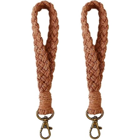 2-pakning brune nøkkelringer macrame armbånd snor dame snor kort boho snor-FY