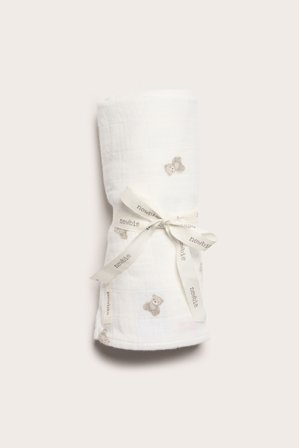 Newbie | Kuviollinen musliinipeite | Luonnonvalkoinen
