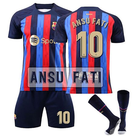 Barcelona Home Set T-shirt #10 Ansu Fati Uniform fotbollströja