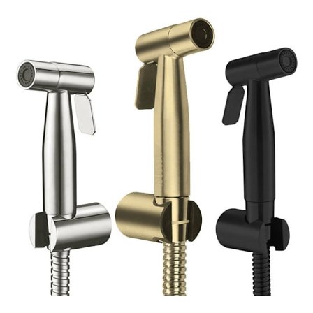 WC Handduschset, 1,5 m slang och hållare, G1/2 adapter, silver