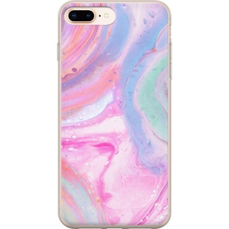 Kompatibel Mobilcover til Apple Apple iPhone 7 Plus Abstrakt pastelfarvet marmor kunst med flydende akryl effekt i lyserød, blå og grøn til moderne