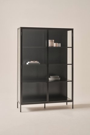 Jotex - Vitrineskap - Stort Svart - BLACKBURN - Kjøp Skap & Vitrineskap hos Jotex