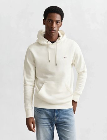 GANT Reg Shield Hoodie - White - L