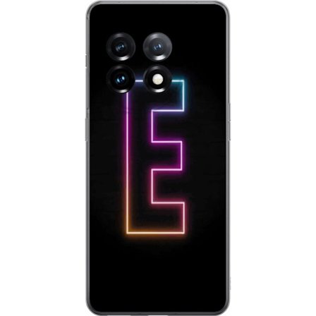 Kompatibel Mobilcover til OnePlus OnePlus 11R Minimalistisk neonbogstav E i lyse farver mod mørk baggrund i moderne og stilren design