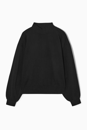 COS Women's Mock-Neck Sweatshirt in Black