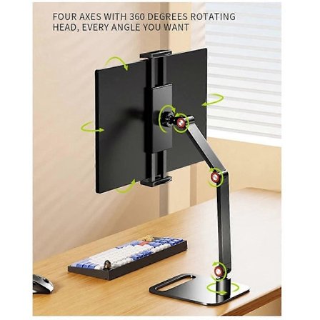 Bärbart Monitorstativ Justerbart 360° Vridbart Fäste Surfplattahållare Kompatibel med Surfplatta Skrivbord