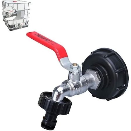 Vattentankadapter 1000l Tankkran 1000l IBC 3/4" gänganslutning Regnvattensamlare Kranutlopp Armatur Ventil Kran Trädgårdsslangkopplingar