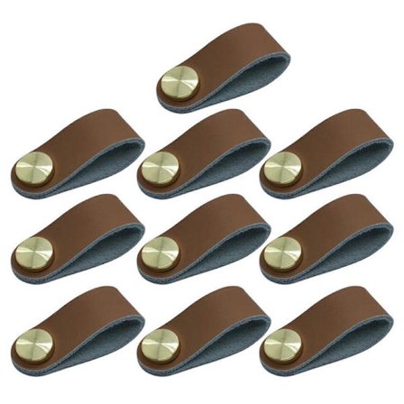 10 stk. Læder Skuffegreb Møbelhåndtag, Skuffegreb til Skabe Bløde Skabsgreb for at Undgå Kollision for Børnesikkerhed