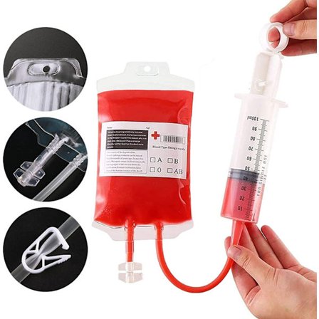 Halloween Pouch Props Cosplay Vampire 400ml gjenbrukbar blod energidrikkpose