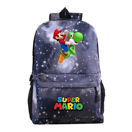 Super Mario Galaxy Ryggsäck för Barn Pojkar Flickor Grundskoleväska Primär Bokväskor Resa Ryggsäck Hållbara Gåvor A