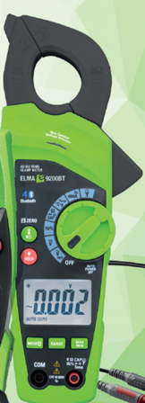 Elma 9200BT True RMS AC/DC Tangamperemeter Bluetooth, gratis APP, LED-lommelykt, Måleinstrumenter