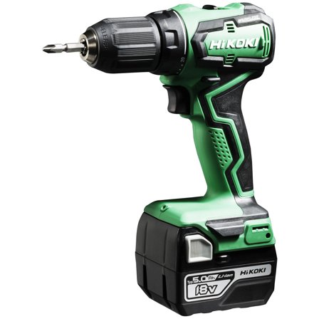 HiKOKI DS18DD Borskrutrekker med 2 stk 5,0 Ah batterier og lader, Maskiner