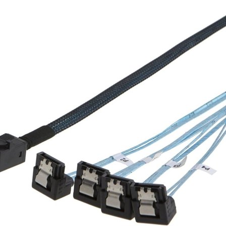 Intern HD Mini SAS (SFF-8643 vert) - 4X SATA (mål) 0,5 MB