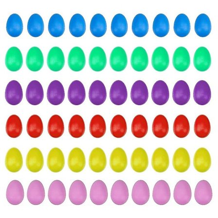 60 Stykke Plast Egg-Ristere Maracas Perkusjon Musikk Egg For Barn Leke Musikk Læring DIY Maling