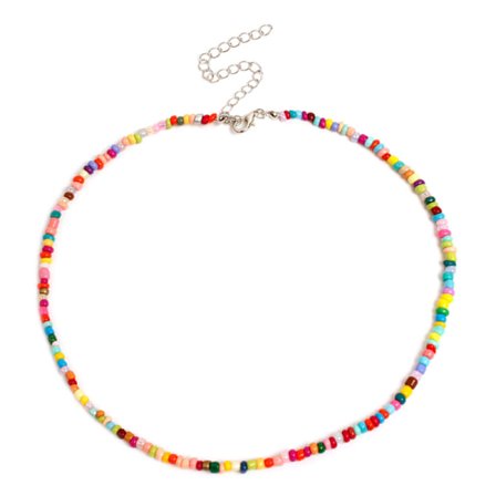 Bohemian Handmade Rainbow Beads Choker Halsband Candy Color
