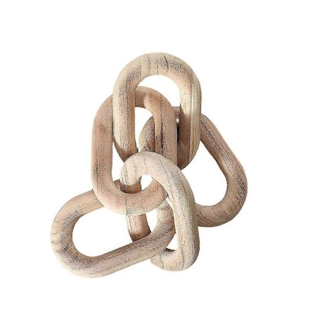 Træ Kæde Led Dekoration, 21,6 Håndskåret Dekorativ Træ Kæde, Moderne Hjem Dekoration Til Landhus