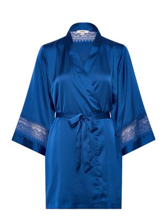 Diamant - Robe With Lace Details Lingerie Kimonos Blå Etam*Betinget Tilbud