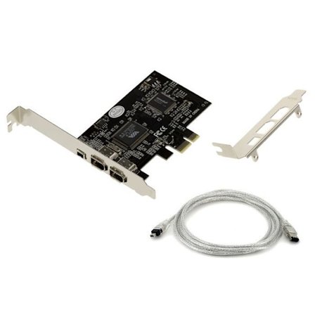 KALEA-INFORMATIQUE PCIe FireWire 400 IEEE1394a 3 portar CHIPSET VIA6308 och ASM1083 Högt Lågt profil