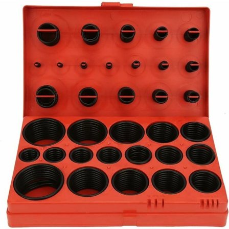 O-ring - 419PCS 32 storlekar Assorterad svart O-ring packning set Universell gummi O-ring kit med låda