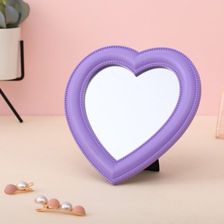 Web Celebrity Cosmetic Mirror Koristepeili Mirror Girl Heart Stud
