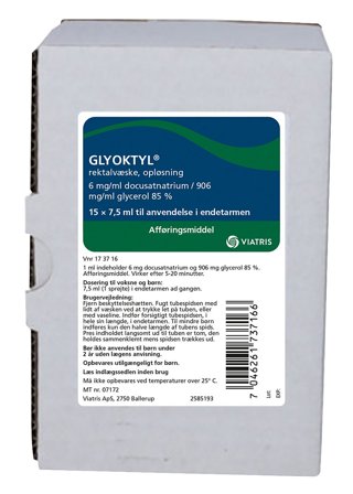 Glyoktyl Klysma 6+906 mg/ml 15 x 7,5 ml, Medicin & Pleje, Håndkøbsmedicin, Forstoppelse
