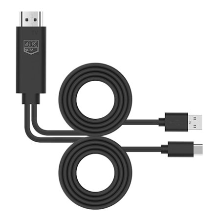 Videokonverterkabel Høy Oppløsning Anti-interferens Plug & Play Type-C til HDMI-kompatibel 4K Video Digital Konverterkabel for TV
