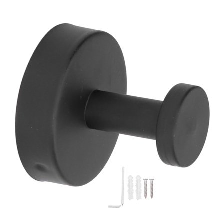 Enkel Krok 304 Rustfritt Stål Svart Veggmontert Håndkle Kleshenger Hatt Henger for Bad Kjøkken