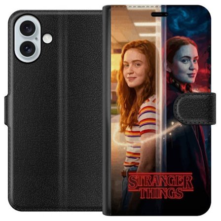 Yhteensopiva Lompakkokotelo Apple iPhone 16 Plus Jakaloitunut muotokuva Max Mayfieldin välillä arkipäivä ja tumma rinnakkaismaailma Stranger Thing
