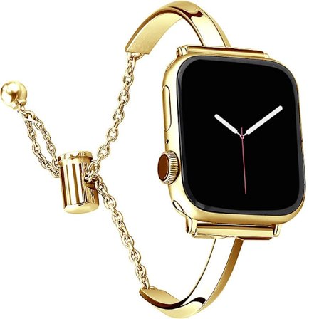 Guld 38/40/41mm, armband i rostfritt stål kompatibel med Apple Watch