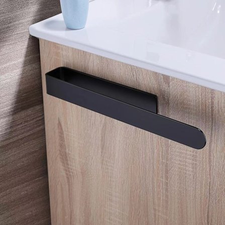 Opvaskekludeholder, sort opvaskekludeholder, selvklæbende i vasken og på væggen, kludeholder til vask kan bruges som køkkenorganisator