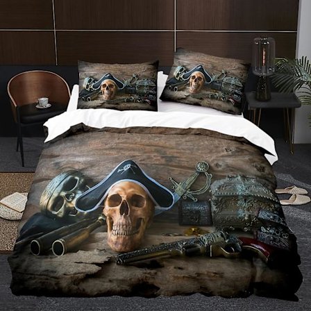 Skelett K7# Skelett Sängkläder Påslakan Skelett Tredjedelat Set 3d Digital