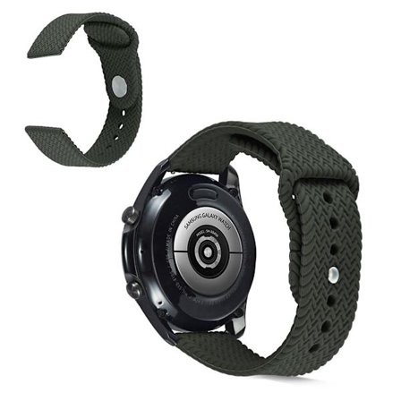 Universal silicone in weave design watch band - Green