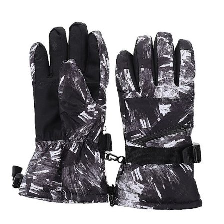 Par Skihandsker Dame- og Herre Touchscreen Handsker Vindtætte Handsker (29X14X4 cm, Sort)