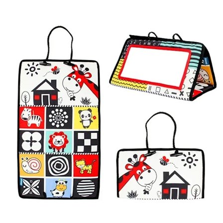 Svart vitt Nyfödd spegel leksaker bebis mage tid för bebisar