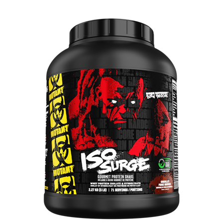 Valleprotein Mutant ISO Surge Whey Protein Isolate 2,27 kg, Chocolate Fudge Brownie - Bodyman.dk