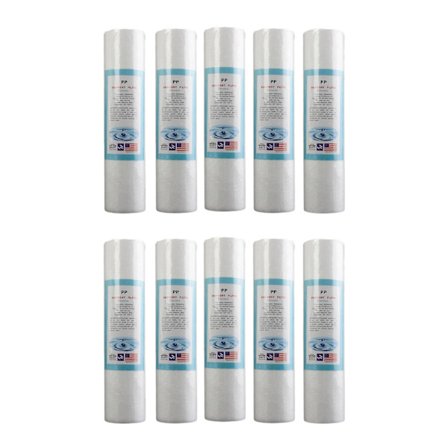 10 st ersättningsfilter för vattensediment (5 mikrometer) 2,5 tum x 10 tum patroner