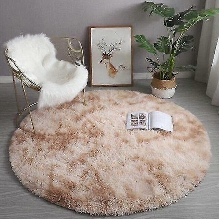 Mjuk rund matta fluffiga vita mattor för vardagsrum mjuk heminredning sovrum-WELLNGS