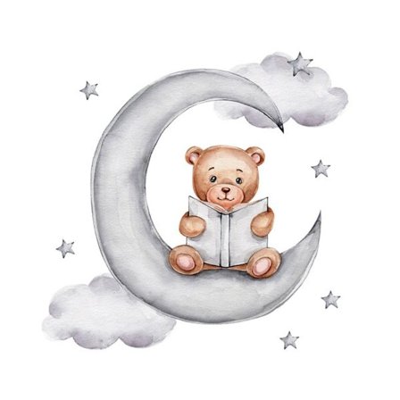 Väggdekor Sleeping Animal on Moon 6 6