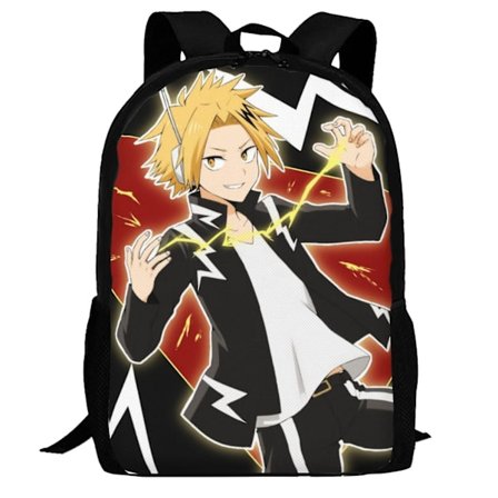My Hero Academia Denki Kaminari Ryggsekk, Multifunksjonell Reise Ryggsekk Laptop Ryggsekk Lettvekts Casual Daypack Skolesekk