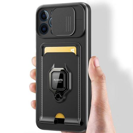 Rzants iPhone 14 Pro Skal Ring Korthållare - Svart