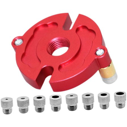 ING 1 sæt boreguide, borepositionering, boreskabelon, boreguide, aluminiumslegering, rød