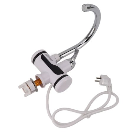 Elektrisk varmtvannskran i rustfritt stål, hurtigoppvarming, for kjøkken og bad, EU-plugg 220V