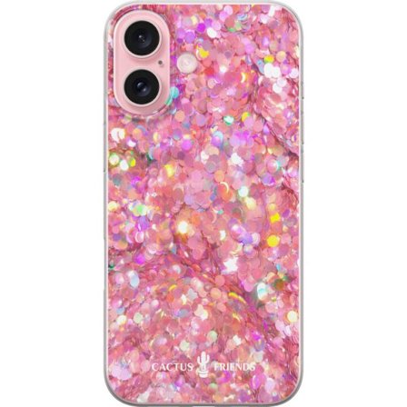 Kompatibelt Mobildeksel til Apple Apple iPhone 16 Cactus and Friends – PinkGlitter