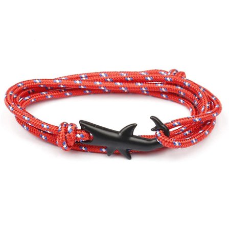 Shark Armbånd Mote Punk Legering Hai Hale Krok Tau Lenke Armbånd Unisex