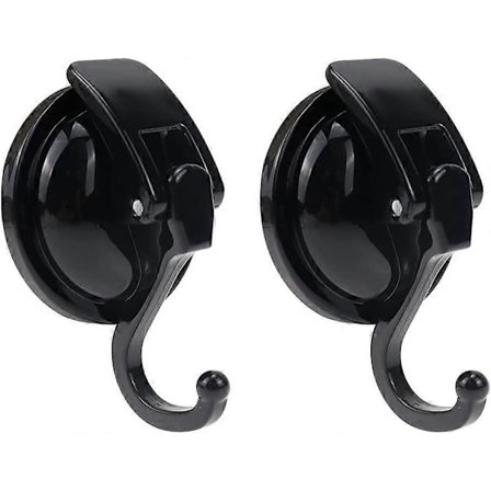 Sugekopp Krok Baderomskrok 2 Stykker Oppvaskhåndkle Krok Ingen Boring Svart Håndklekrok Sterk Sugekopp Nano Sugekopper Baderom Kan Holde 5kg